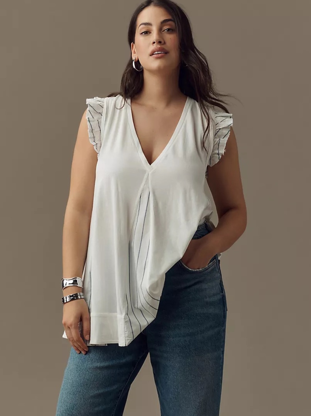 Nwot Pilcro Godet Trapeze Flutter Tank